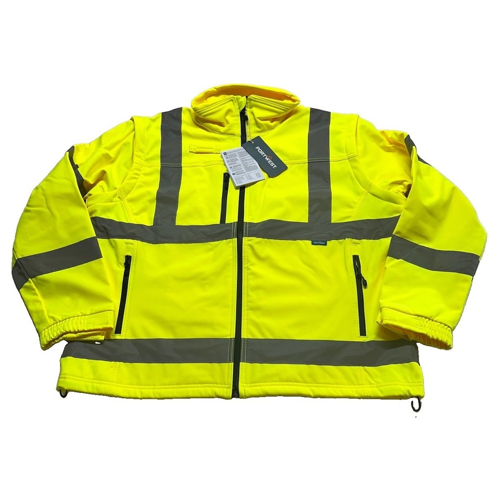 Portwest US428 Hi-Vis Reflective Softshell Waterproof Safety Work Jacket ANSI 2X